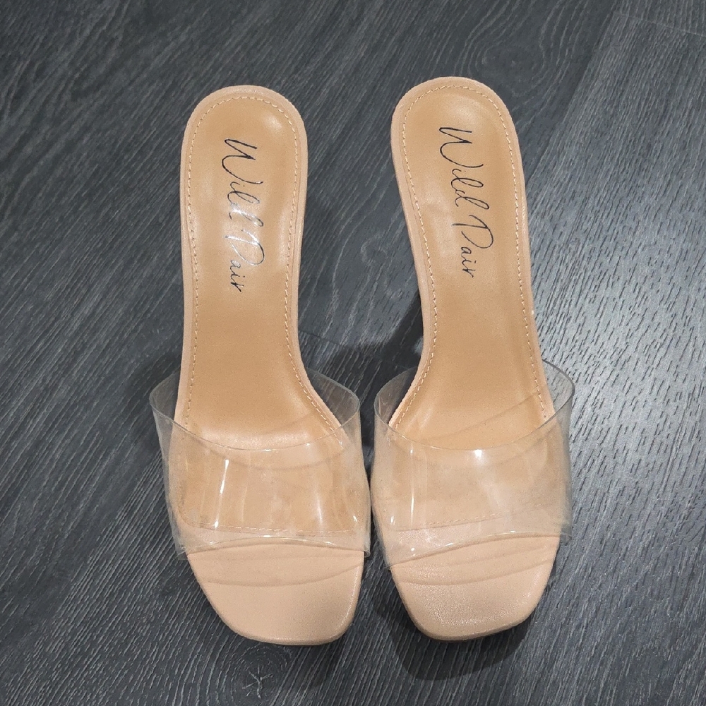 Wild Pair Women's Clear Tan Heels